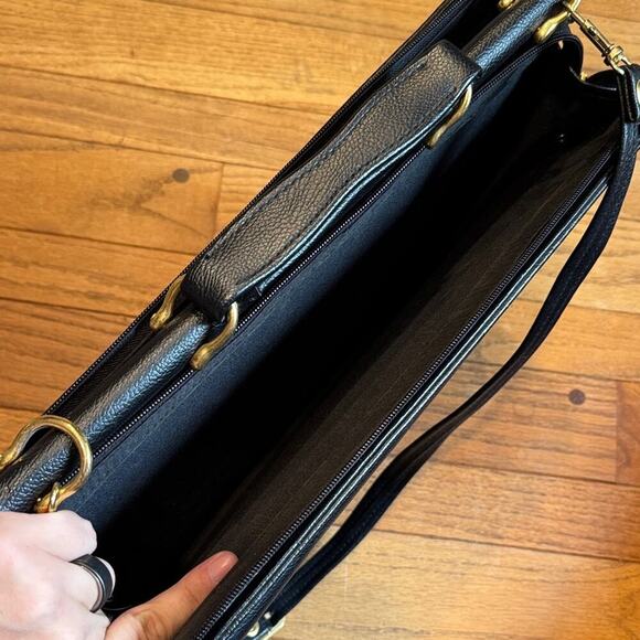 Pierre Balmain Black Leather Briefcase - Picture 5 of 7